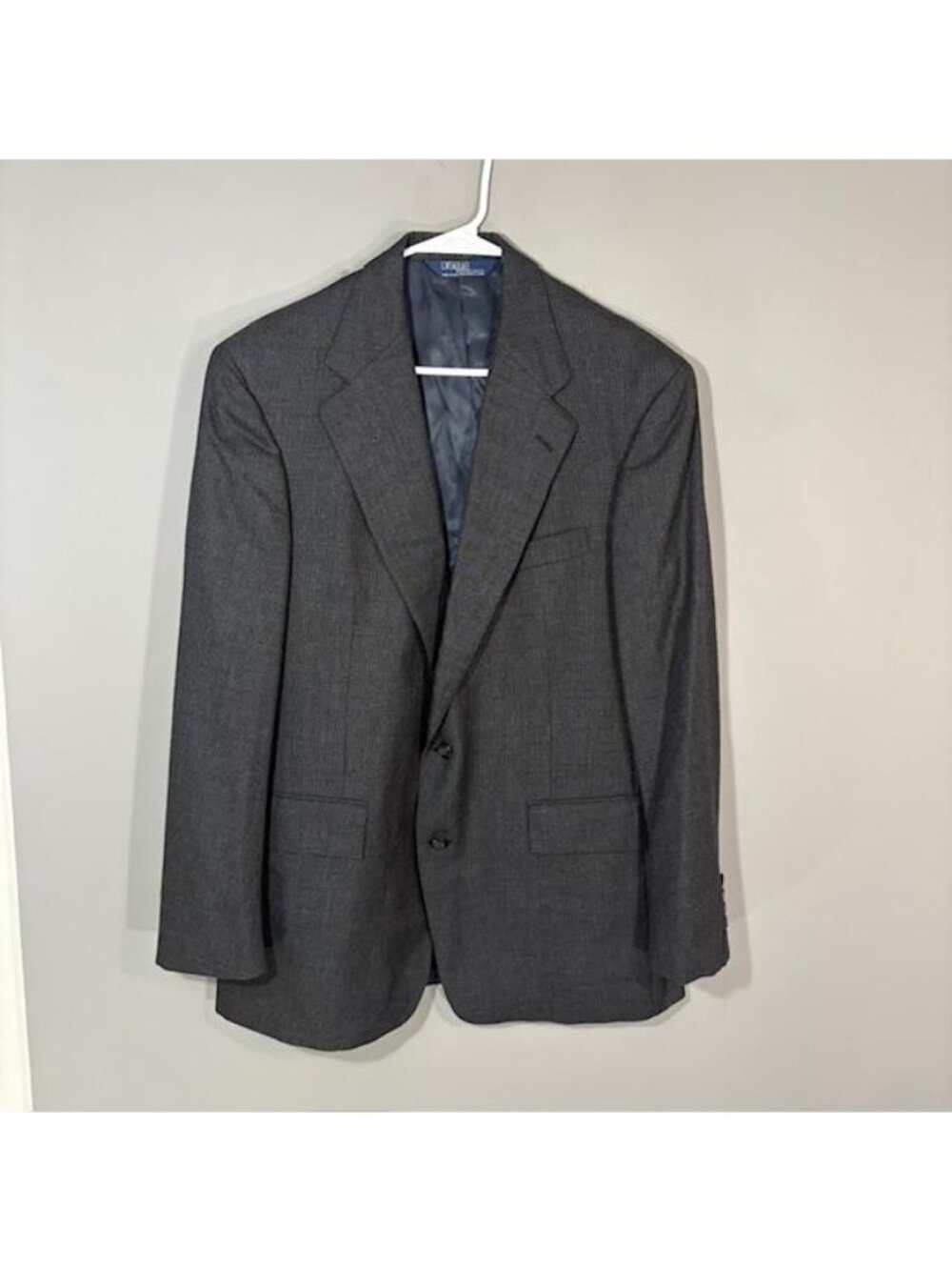 Polo Ralph Lauren Blazer Mens 42 Gray 100% Cashmere Sport Coat Two Button USA